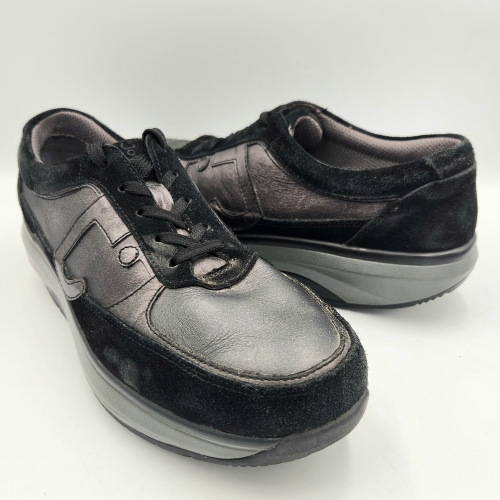 Joya ID Casual Onyx Womens 9.5 Mens 8 Shoe Leather Suede Ortholite Curve Sole
